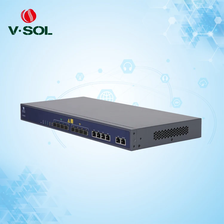  Профессиональный FTTH EPON 1U 4 SFP или + и 4GE RJ45 Uplink 1:64 L3 Route Волоконно-Оптический линейный терминал 4PON Port GEPON