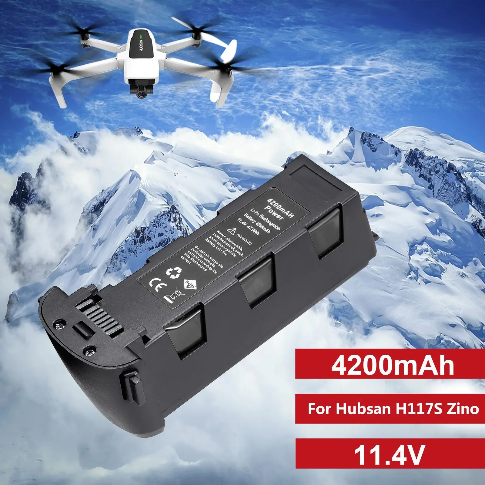 11.4v 4200mAh Battery for Hubsan H117S Zino Pro GPS RC Quadcopter Spare Parts Intelligent Flight Battery