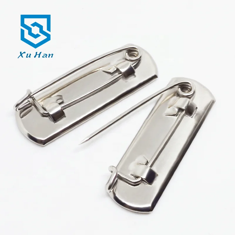 Wholesale high quality metal chest safety pin with double-sided adhesive tape