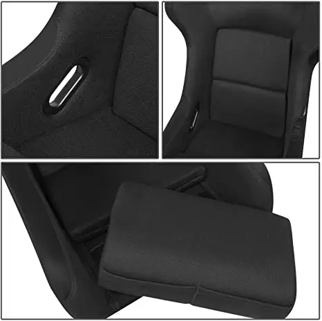 Side Fiber Glass Bucket Style Racing Seat w/Adjustable Mounting Bracket Made of High Quality Fiber Glass Reinforced Material