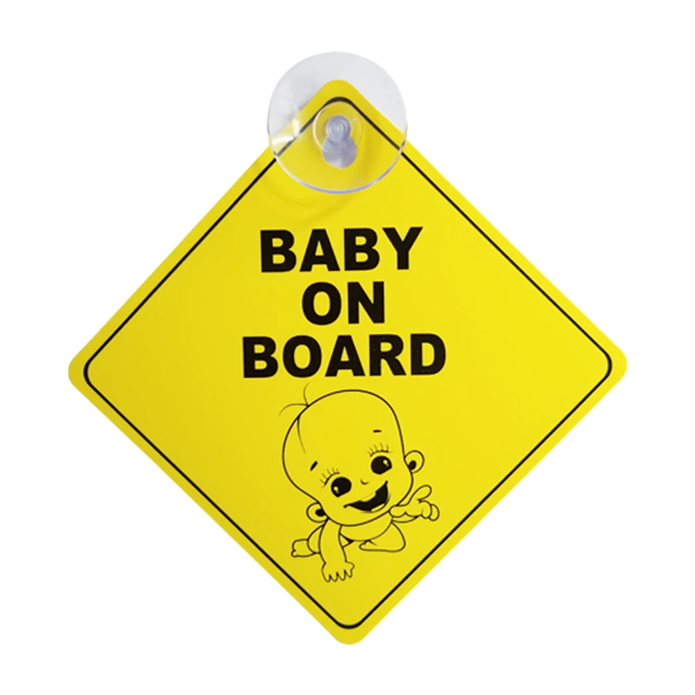 Maglory Baby On Board Sign for Car with Suction Cup Safety Warning Decals Stickers 2pcs per pack Custom Printing