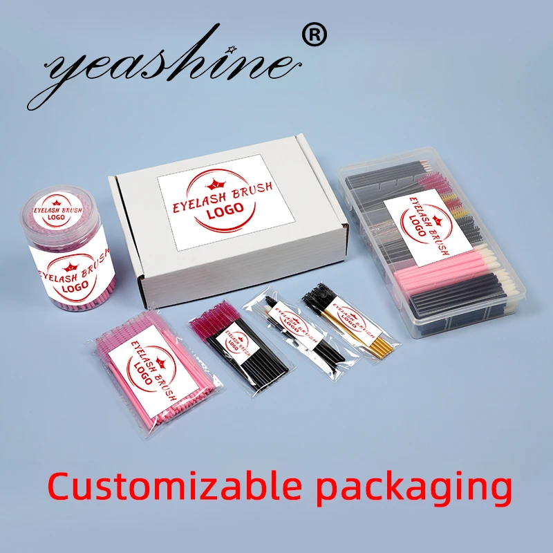 Eyebrow Bendable Cosmetic Micro Mini 50 Pcs Eyelash Wand Eye Extension Spoolie Disposable Solid Brush Mascara Applicator Lash