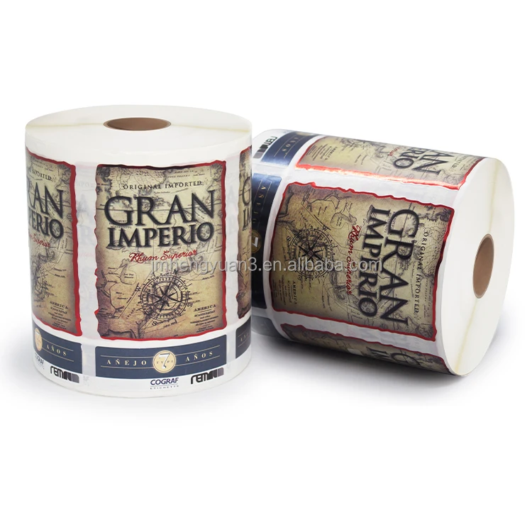 Custom Printing Food Label Beverage Drinking Wine Bottle Label Sticker for Packaging