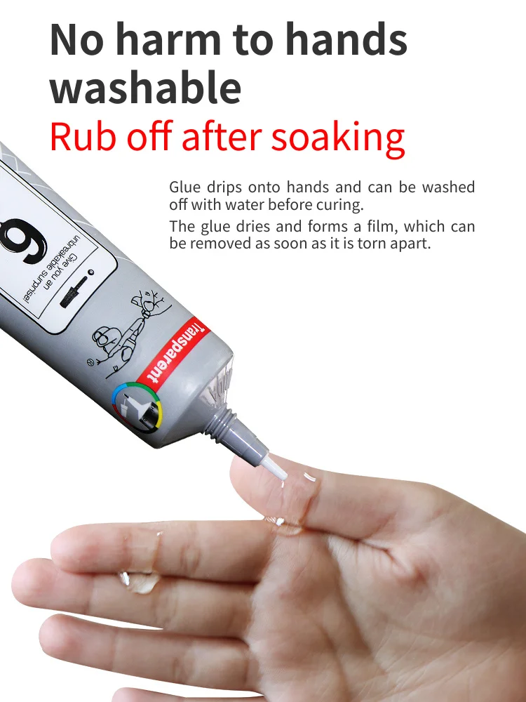 6G super glue 50ml transparent delicate fragrance adhesive with precision applicator tip repair phone computer display screen