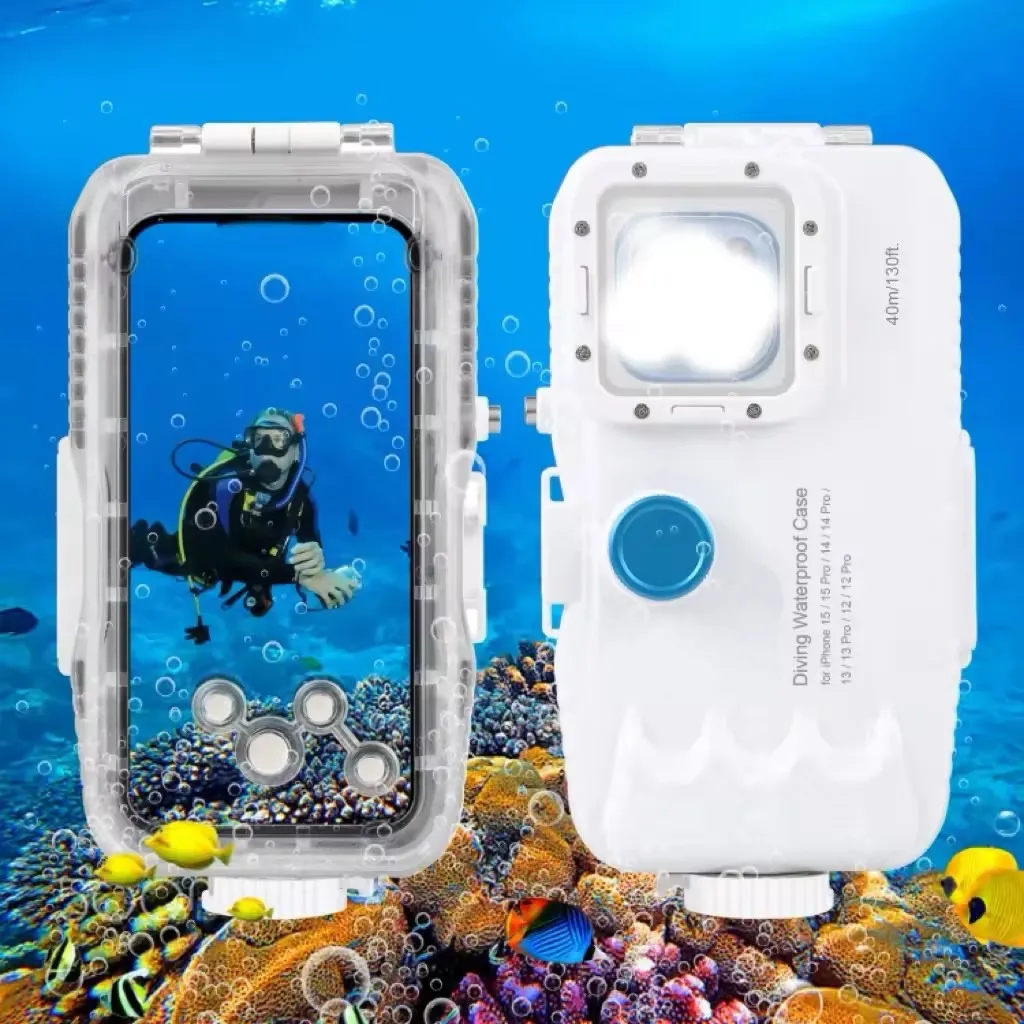 SinoDiving 2024 For IPhone 14 Plus 14 13 12 11 Pro Max 40m 130ft Phone Underwater Housing Cover Waterproof Phone Diving Case
