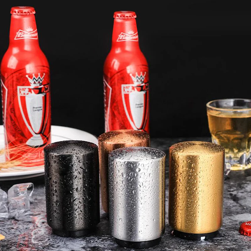 Stainless Steel Bottle Opener Push Down Magnetic Automatic Beer Bottle Opener Hat Custom Logo