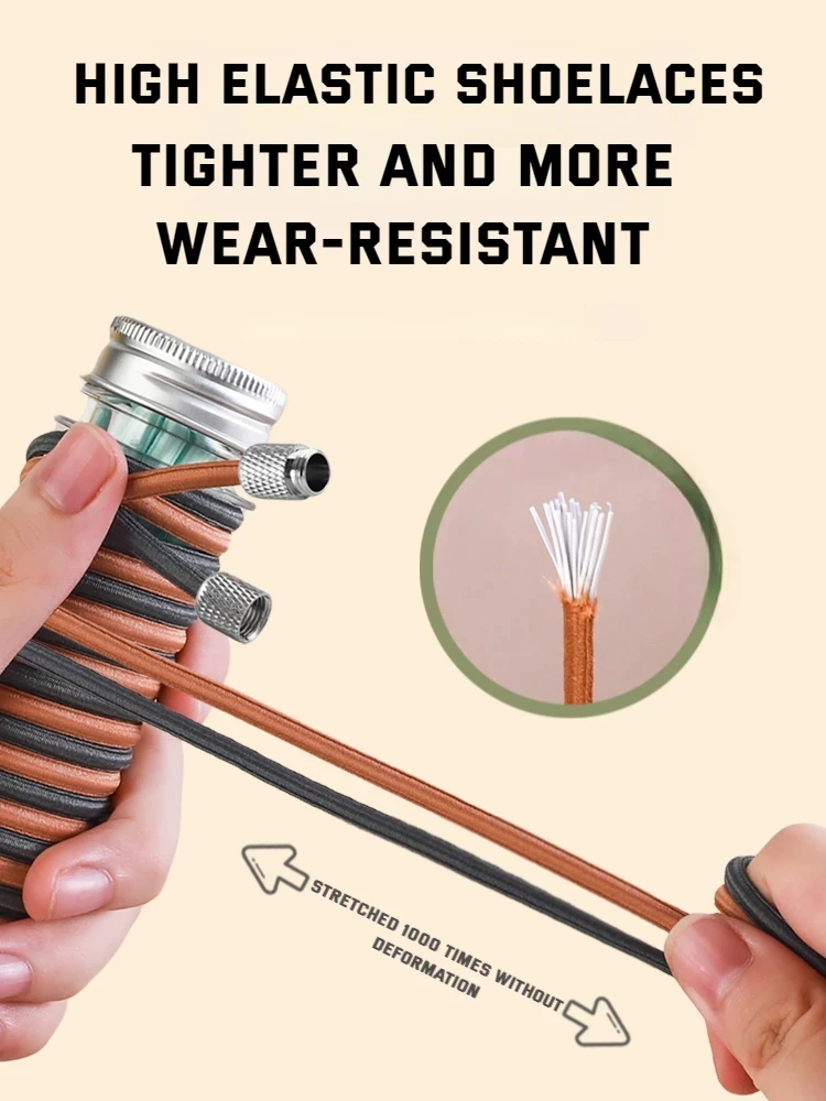 Round Elastic Shoelaces Sneakers Tennis Shoe Laces Without Ties for Kids Adult No Tie Shoelace Rubber Bands Shoes Accessories