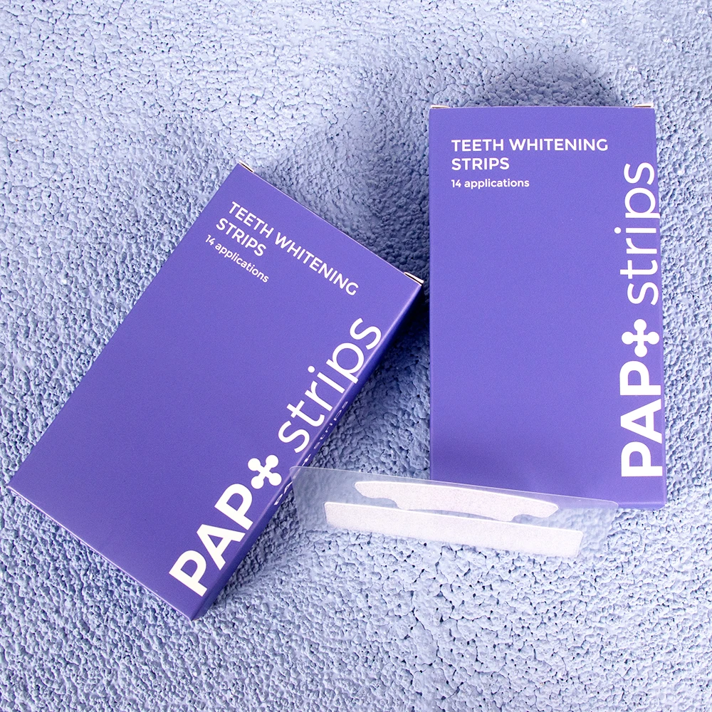 Private Label Wholesale Natural Advanced Non Peroxide PAP+ Teeth Whitening Strips Logo