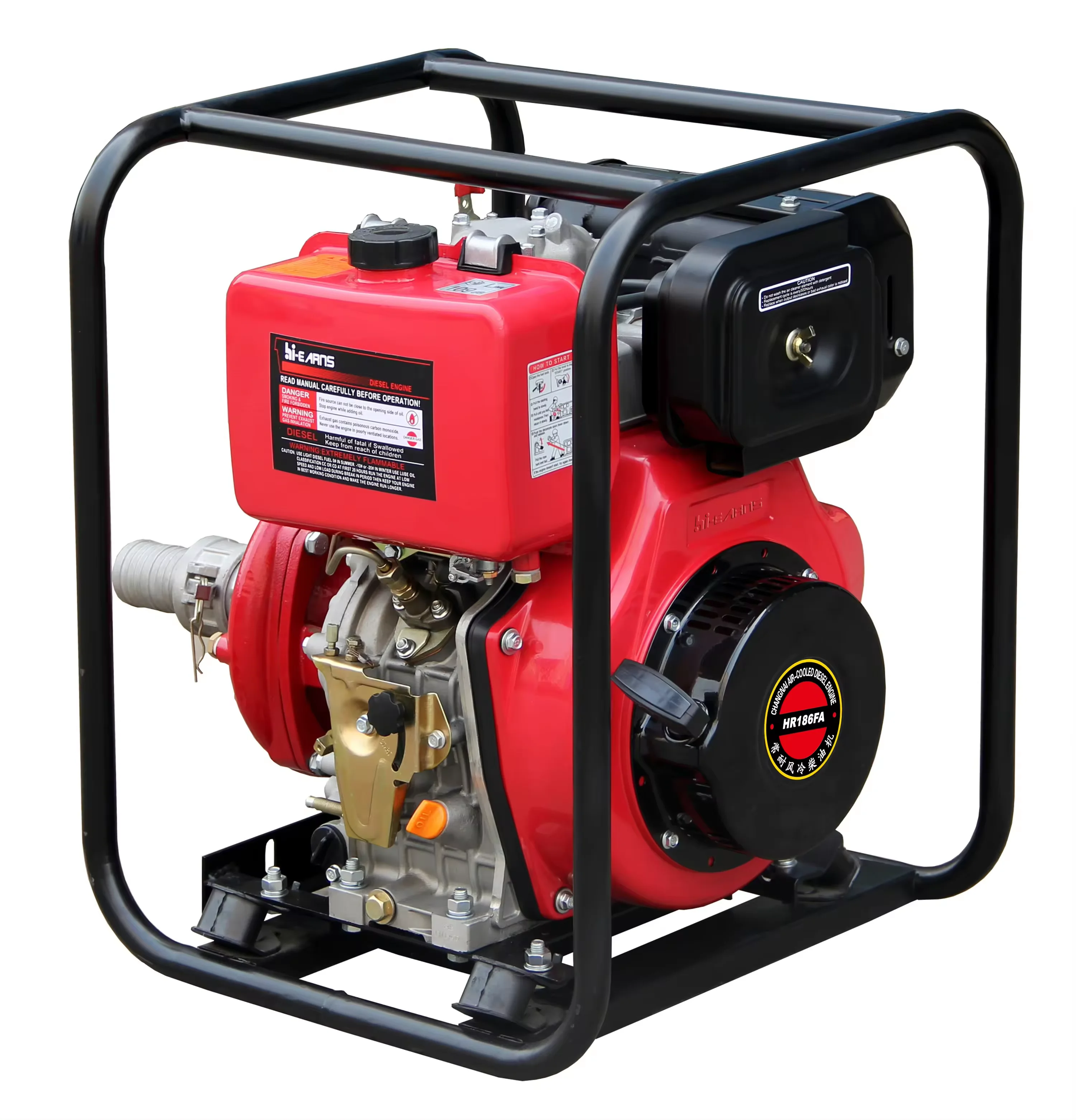 hiearns 2inch cast iron diesel water pumping marine agricultural orchard farm irrigation 	 186FA engine diesel