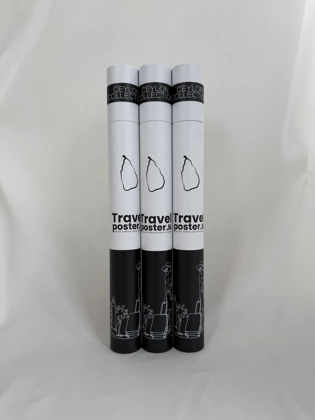 Eco Friendly Black and White Customized Tube Packaging Slim Cylinder Poster Paper Tube for Incense Stick Packaging