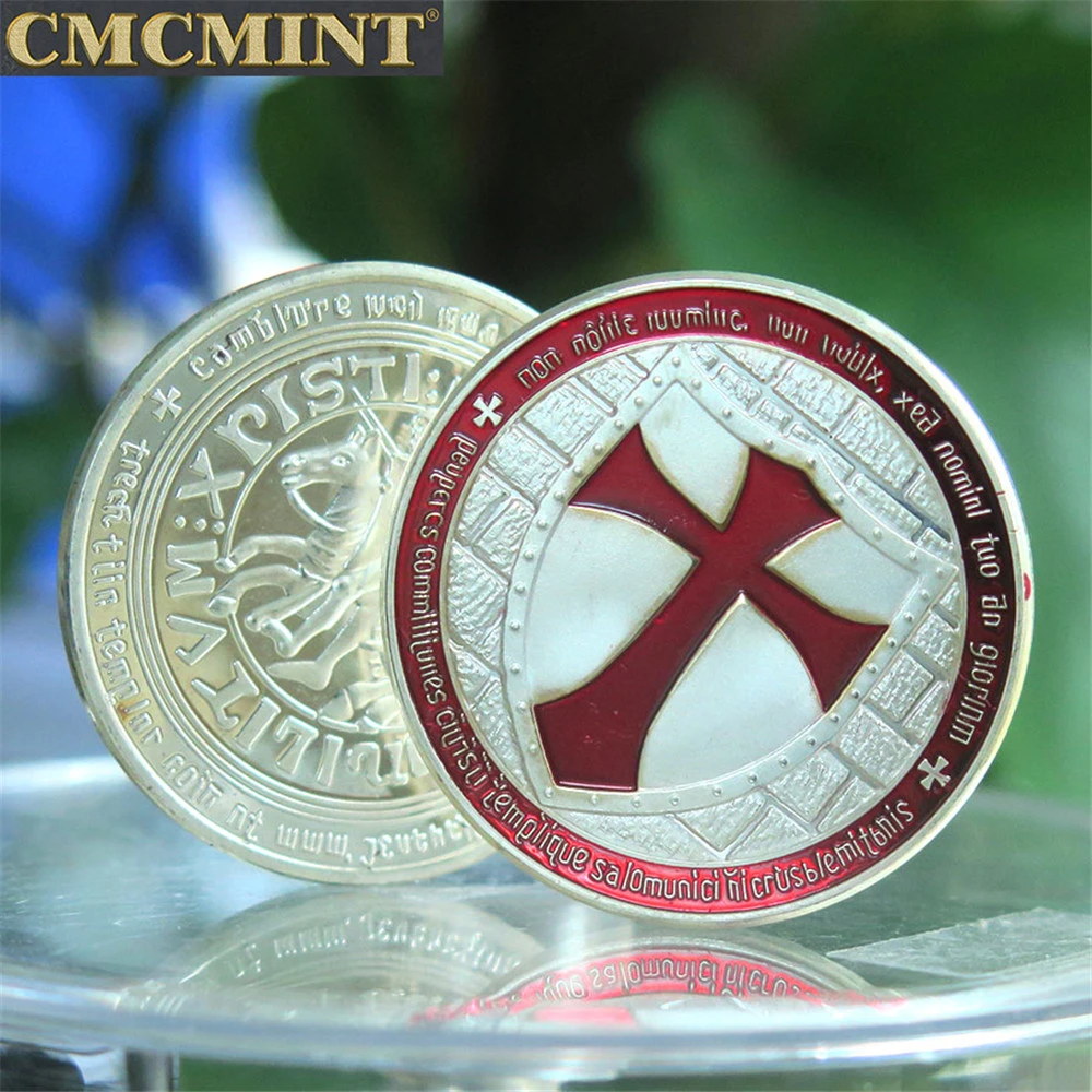 Серебряная монета 1 унция серебряный крест рыцари темплар круглая металлические изделия