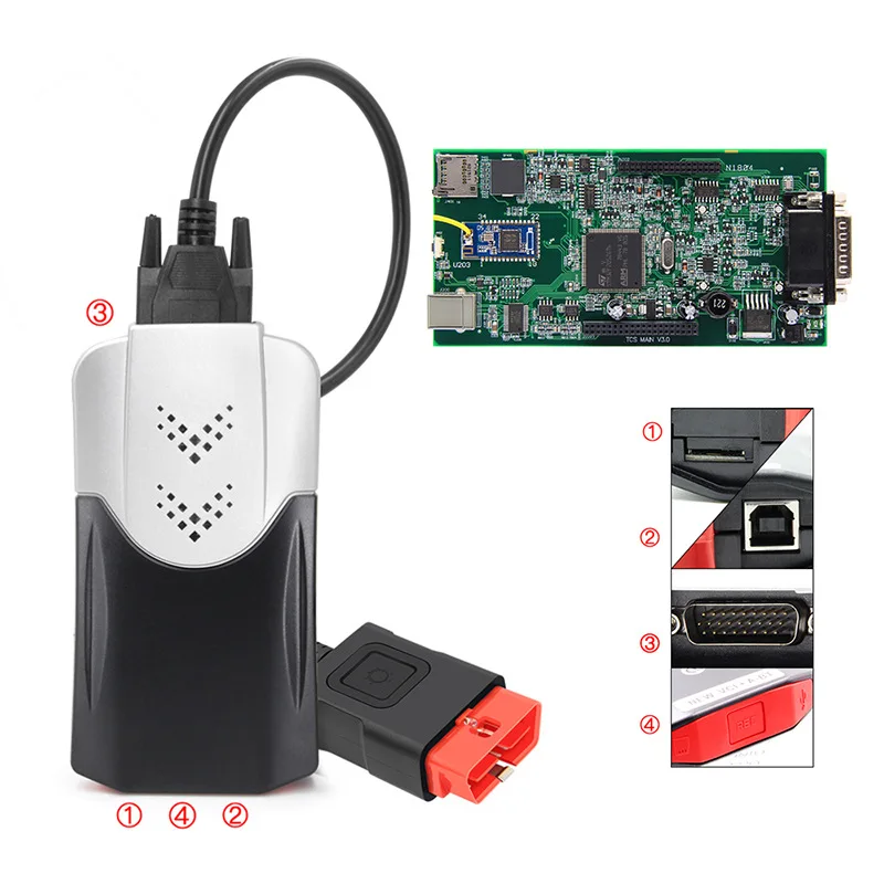2024 Best Sale  3 IN 1  TCS Pro Auto Car Diagnostic Tool with Free Auto Diagnostic Software  for Cars and Trucks