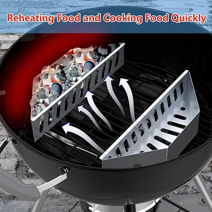 Best Selling Harcoal Basket Set of 2 Charcoal Tray for 22/26' Weber Grills Grill Accessory