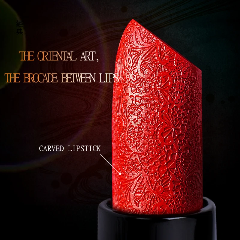 Factory In Stock Supply Six Color Creative Carved Lipstick Your Logo Lipstick Wholesale