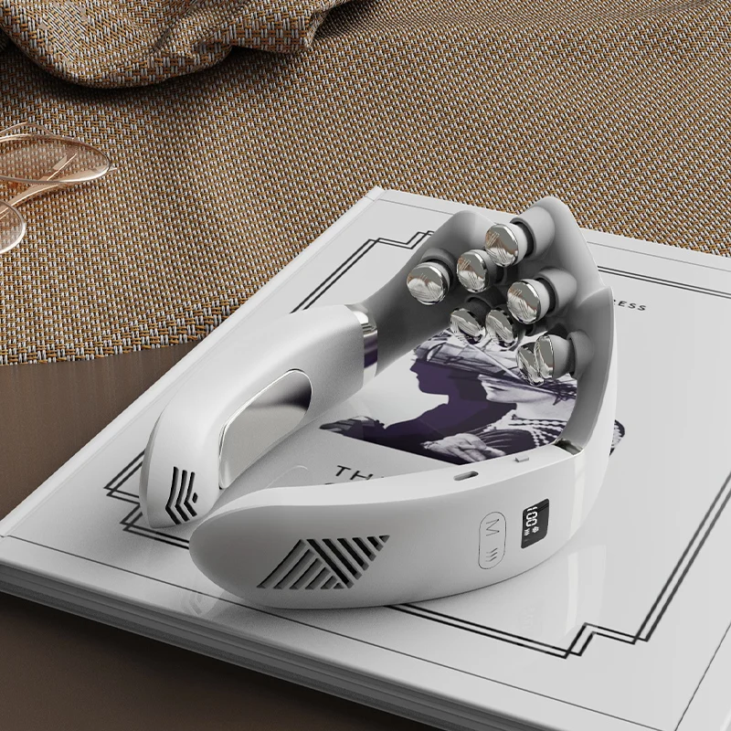 2021 upgraded multifunctional neck massager with smart rechargeable heating ice roller for kneading the cervical spine and neck