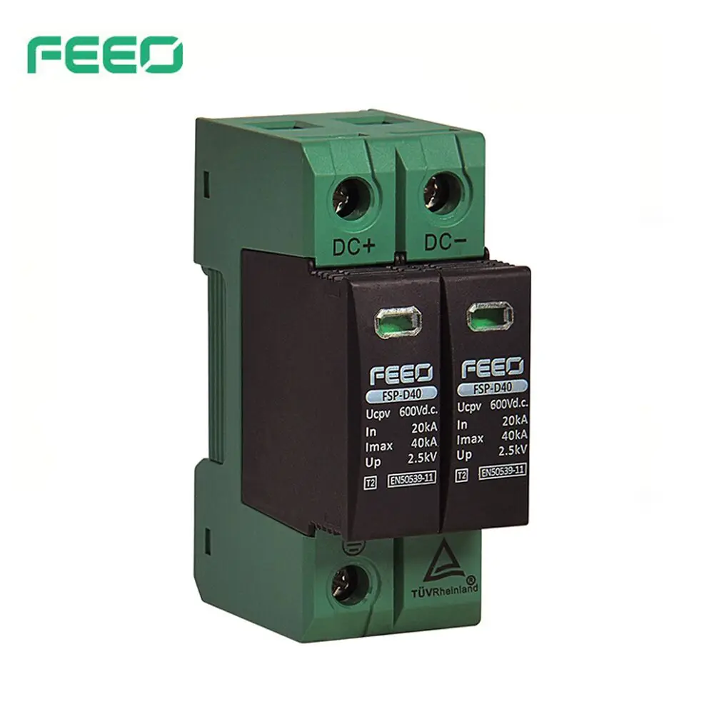  Feeo FSP-D40 работающий на постоянном токе от солнечных батарей и устройство защиты перенапряжения постоянного тока сетевой фильтр СПД Американская классификация проводов 2р 600VDC 800VDC 20kA 40kA фотоэлектрическая солнечная панель