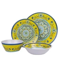 Deluxe  melamine dinner set luxury tableware - 12PCS  Melamine Dinnerware Set Yellow