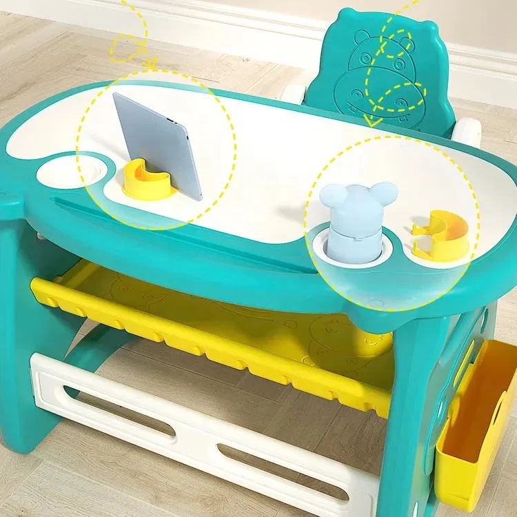 New Height Adjustable Children Activity Table Reading Study Desk Baby Dining Table And Chair Kids Play Table