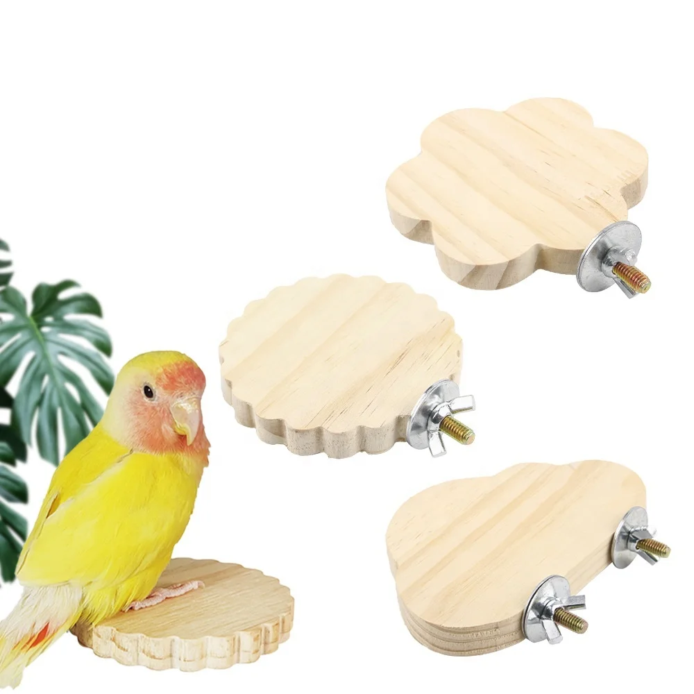 Wholesale Parrot Wooden Bird Cage Supplies Hamster Jumping Platform Board Rest Platform Pet Pedal Toys