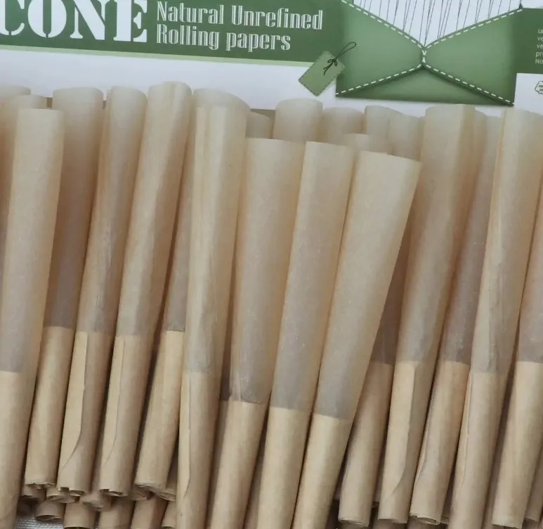 Horn Unbleached Raw Cone Dollar Rolling Papers Packaging Tubes for Food and Industrial Use Carton Packed