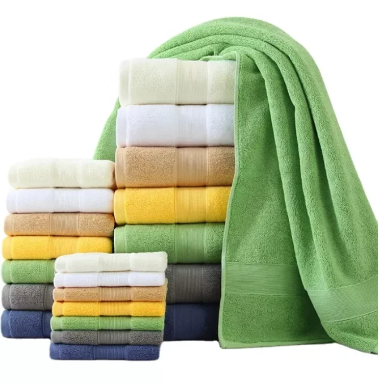 Made in Shandong 100% cotton custom logo embroidery luxury bath towel hotel use bath towel set