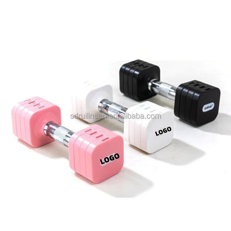 Free Weights 1 Pair 10kg Adjustable Lifting Adjustable Women Bodybuilding Fitness Smart Pink Dumbbell Sets