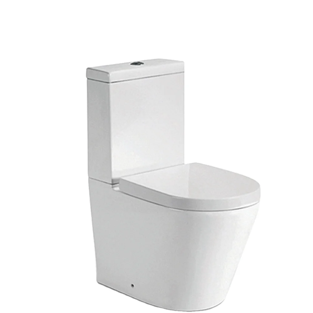 Europe style water closet rimless two piece toilet