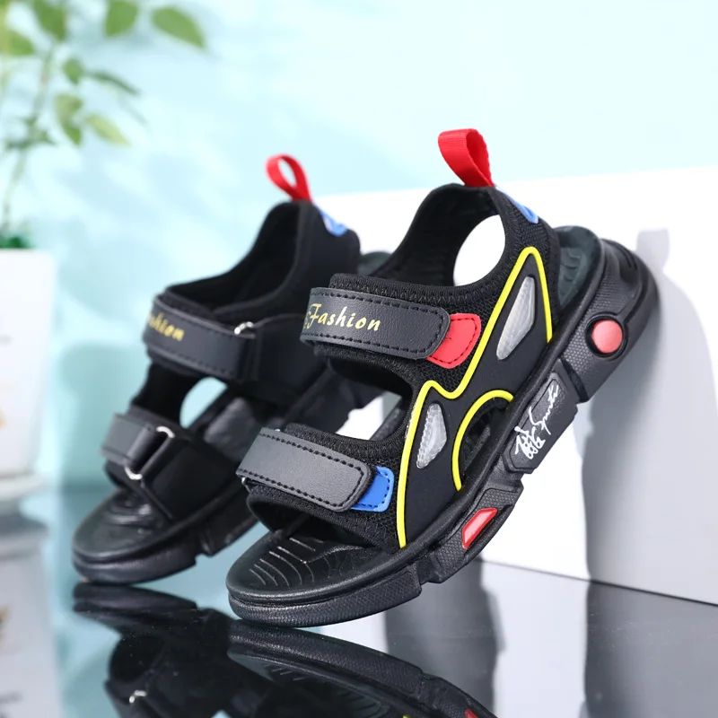 Лидер продаж; Детская обувь на мягкой подошве; Пляжные Нескользящие Повседневные Дышащие детские сандалии