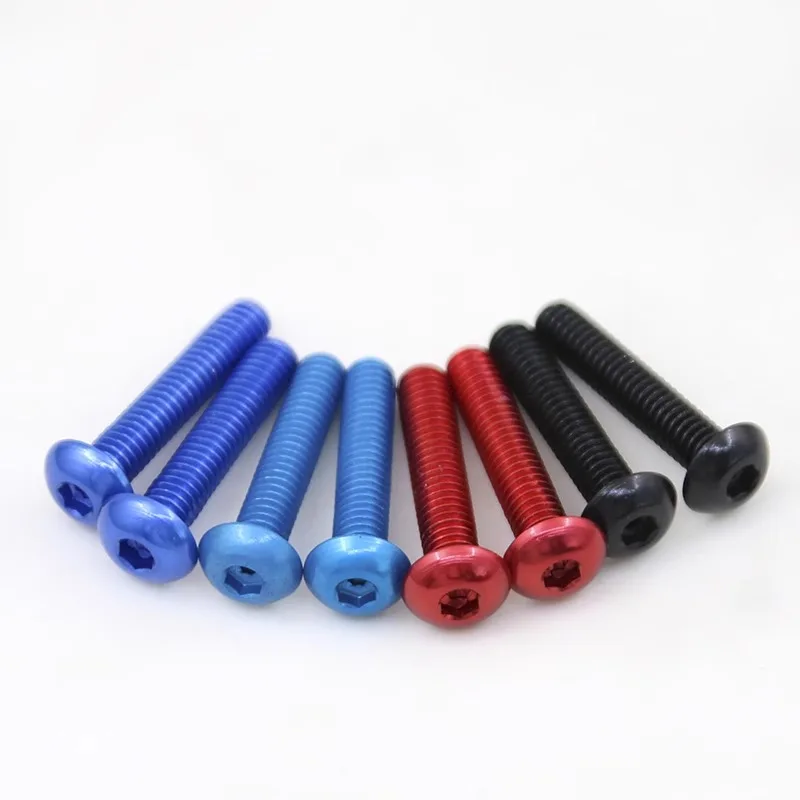 ISO 7380 Pan Head Hexagon Socket Screw Aluminum Anodized Screw M3 M4 M5 5mm 6mm 12mm Hexagon Socket Bolt For FPV RC Parts