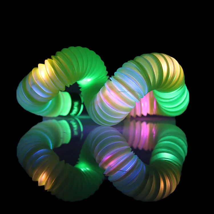 Fidget Toys glow in dark Light Up Pop Tubes Party Favors squeeze Tubes Stress Relief Toys