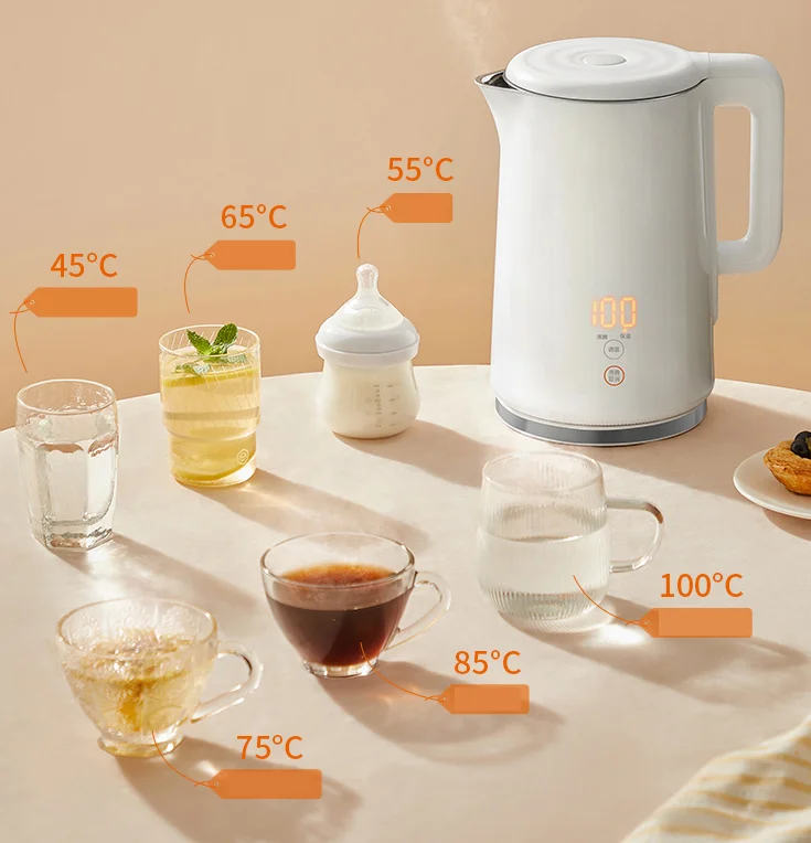 factory supply high quality Digital temperature display warm control Electric stainless steel Kettle