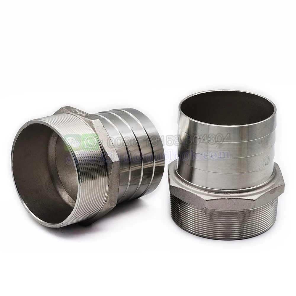 Stainless Steel Male Hose Barb Connector Male BSP NPT 4 inch to 4 inch hose barb Home Brew Fitting Water Fuel Air