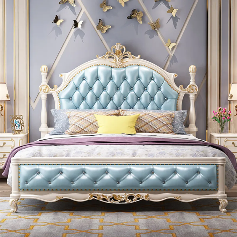 Customized European-style bed double bed 2.2m queen bed bedroom furniture set