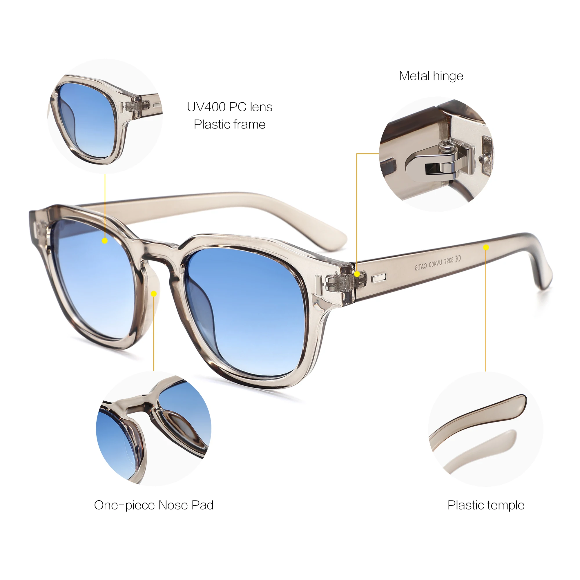 Fashionable New Arrival Men Women Sunglass With Your Logo cat 3 uv400 Sunglasses