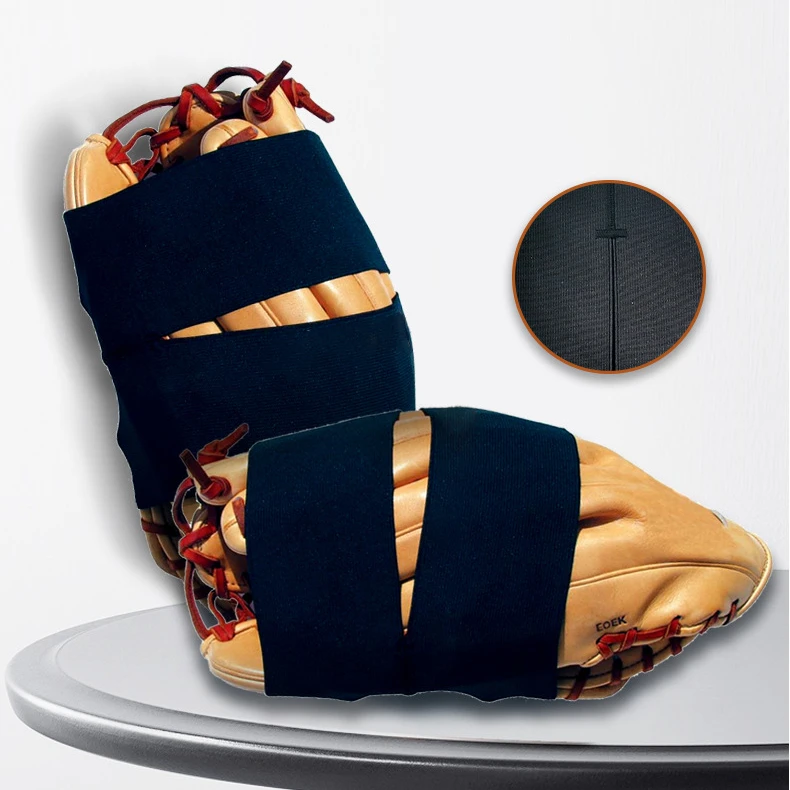 Black baseball gloves straps Velcro elastic straps Open hole gloves wrapped baseball