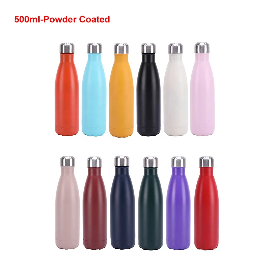 Factory Whosale Custom Logo 500ml Sports Water Bottles Cola Shaped Vacuum Insulated Stainless Steel Cola Water Bottles 750ml