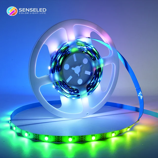 Smart strip lights 10mm Width IP20 DC12V 24V SMD 5050 Flexible Led Strip light Rgb Strip