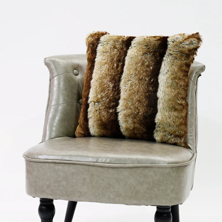 Luxury Printed High Pile Fur Home Decor Pillows Decorative Cushion Cover For Living Room