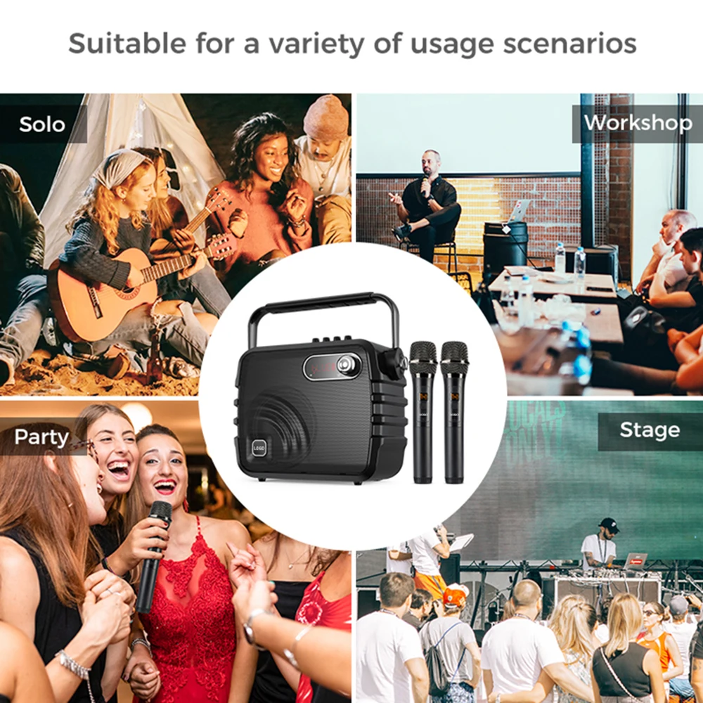 Wholesale Bluetooth Speaker High Range Speaker Multimedia Sound Box with UHF Wireless Mic Support Monitor Recording Broadcast