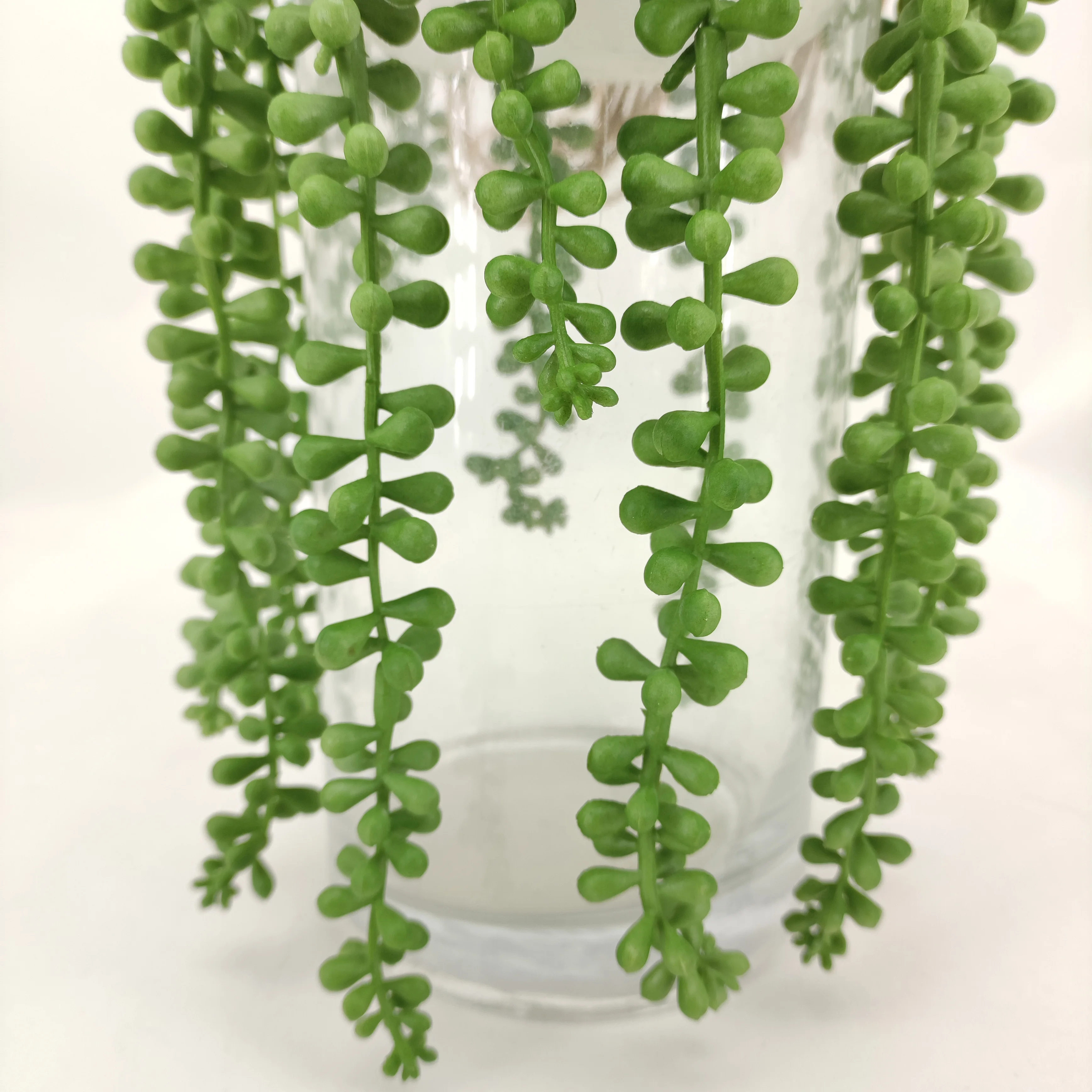 Home Indoor Decor Faux Green Planter  White Ceramic Potted Artificial Hanging Succulent String Of  Pearls Plants
