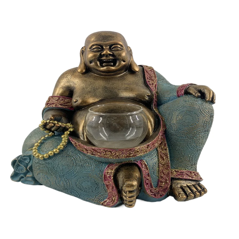 Resin Feng Shui Decor Laughing Maitreya Happy Buddha Statue For Good Luck