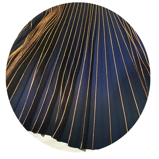 Новый стиль золотой край плотный материал плиссированная ткань для