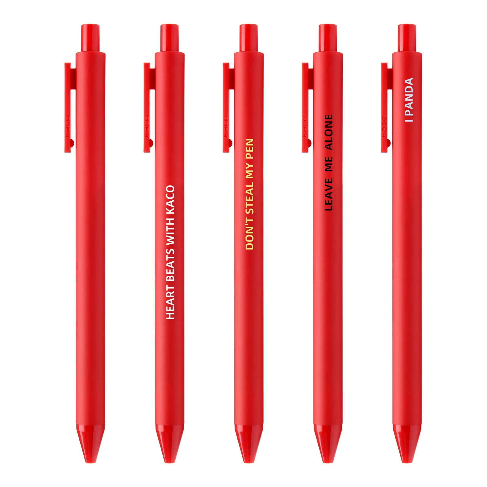 KACO Custom Gel Pens PURE Red Color Barrel 0.5mm Fine Point Color Ink Pens Set School Office Home Supplies Stationery