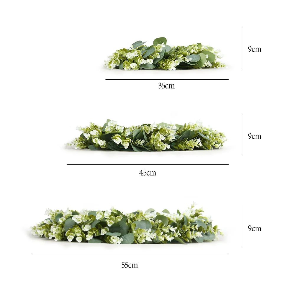 
2021 Amazon Hot Selling Artificial Wreath Eucalyptus Leaf L M S Size Green Leaf Wreath Door Wall Ornaments Artificial Wreath 