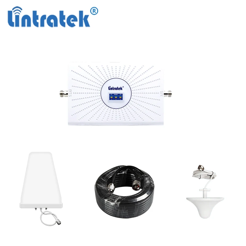 Lintratek Новый 70dB ALC 900/1800/2100 МГц 2G/3G/4G Мобильная компиляция Репитер сигнала мобильного телефона сети усилитель