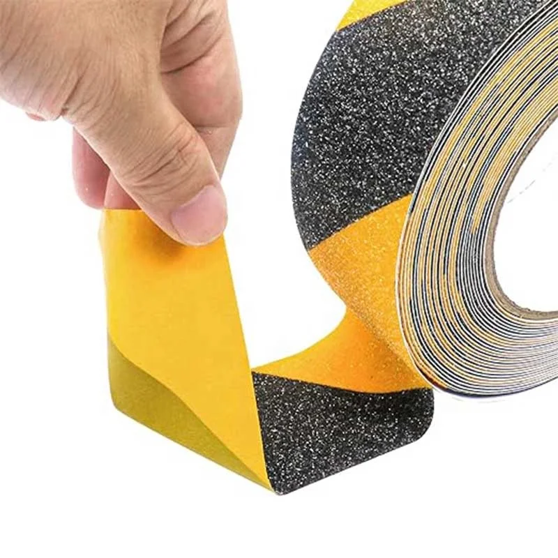 Photoluminescent  Yellow Black Stripe Glow in the Dark Self Adhesive Floor Safety Tape Shower Anti Slip Tape for Stairs