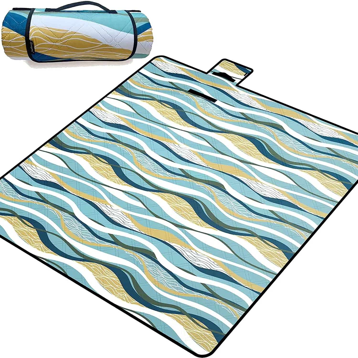 Extra Large Foldable Portable Waterproof Padded Picnic Blanket Outdoor Camping Mat Beach Rug for Lawn Barbecue Sand Desert