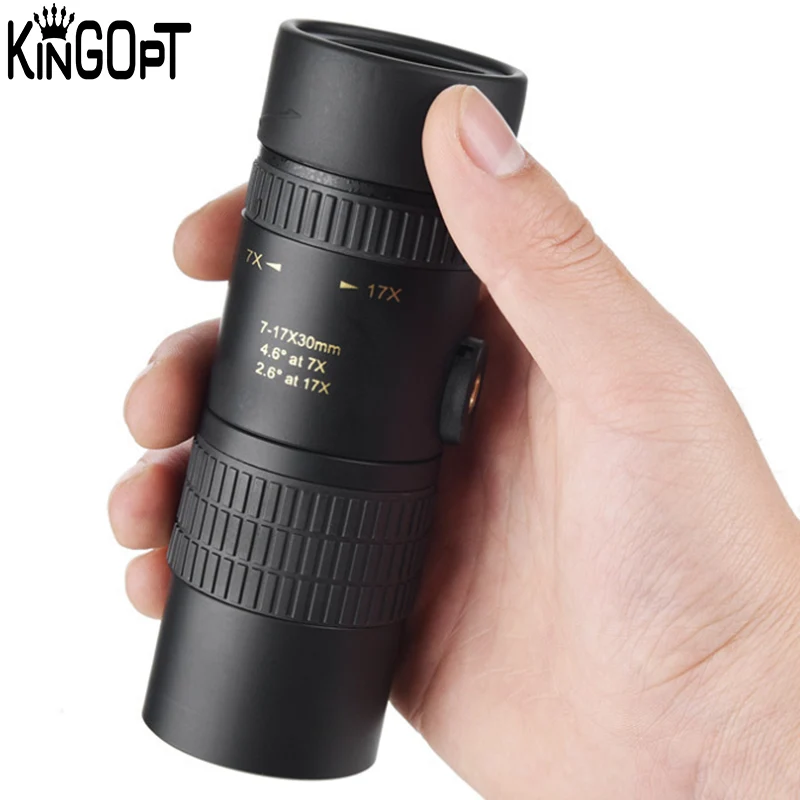 Kingopt Variable 7-17x30 Portable Zoom Monocular Telescope Phone Zoom Lens