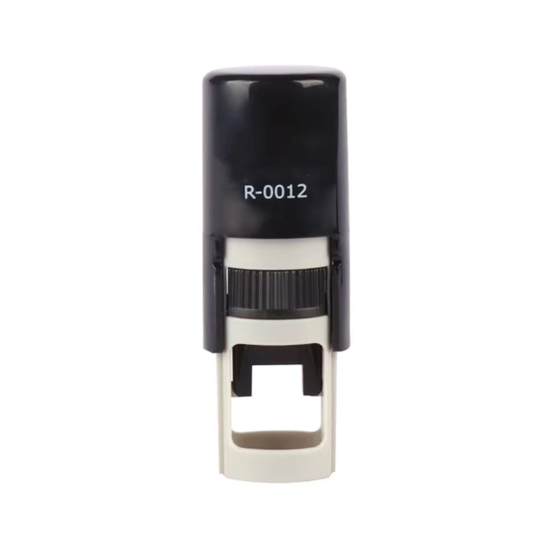 wholesale QC pass 12mm circle portable handy self inking pocket rubber stamp.