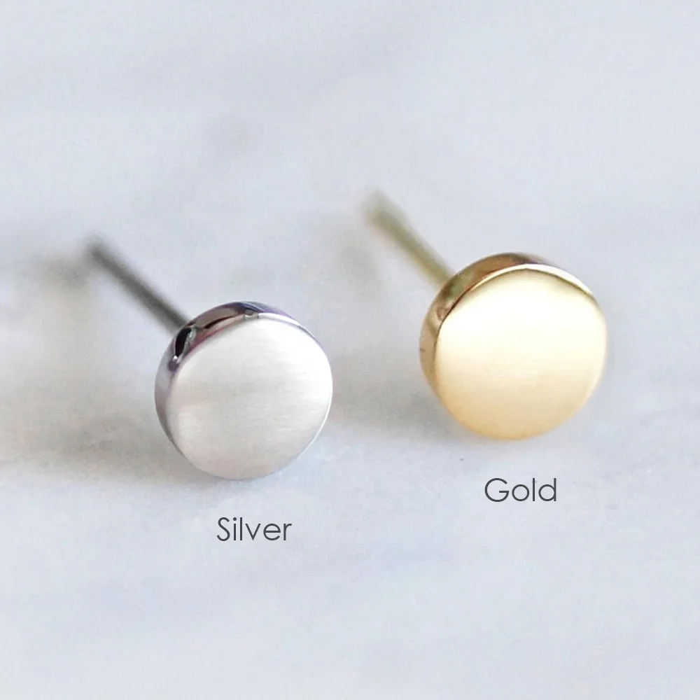 Minimalist Round Earrings Women Classic Luxury Jewelry Trendy 14k Gold Wholesale Stainless Steel Fine Earrings Studs